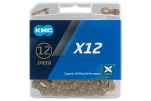 Load image into Gallery viewer, KMC X12 Chain: 12-Speed, 126 Links, Ti Nitride Gold
