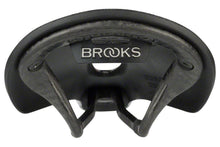 Load image into Gallery viewer, Brooks C13 Carved Cambium 145mm Saddle Black with black carbon rails
